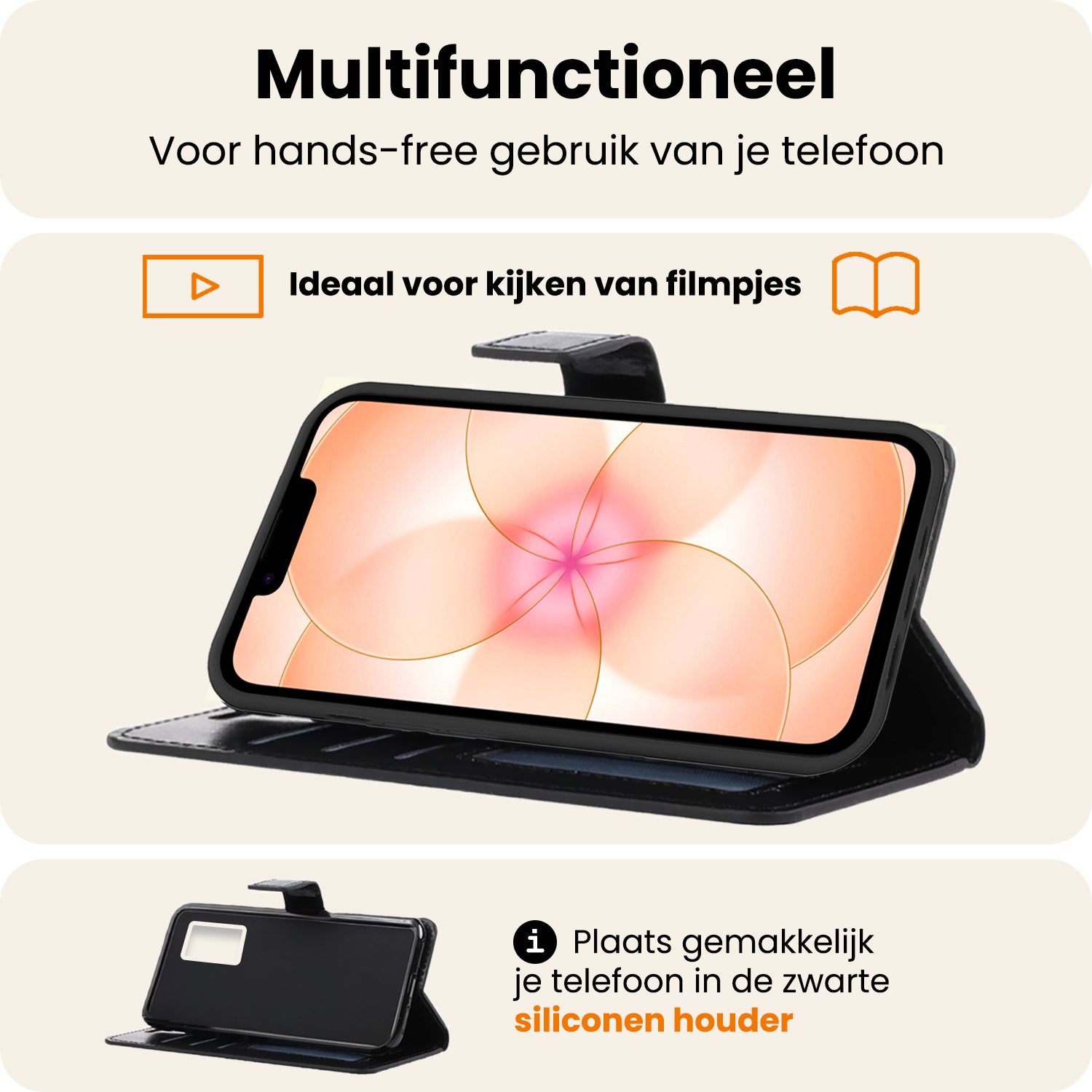 Nomfy Nomfy iPhone 17e Hoesje Bookcase - Zwart