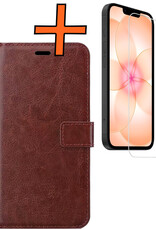 Nomfy Nomfy iPhone 17e Hoesje Bookcase Met Screenprotector - Bruin