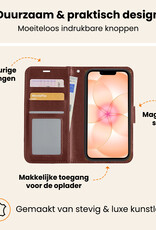 Nomfy Nomfy iPhone 17e Hoesje Bookcase Met Screenprotector - Bruin