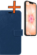 Nomfy Nomfy iPhone 17e Hoesje Bookcase Met Screenprotector - Donkerblauw