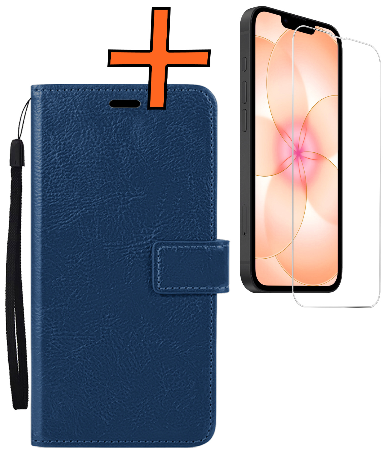 Nomfy Nomfy iPhone 17e Hoesje Bookcase Met Screenprotector - Donkerblauw