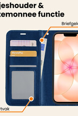 Nomfy Nomfy iPhone 17e Hoesje Bookcase Met Screenprotector - Donkerblauw
