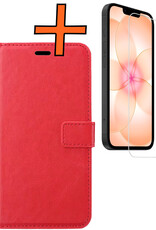 Nomfy Nomfy iPhone 17e Hoesje Bookcase Met Screenprotector - Rood