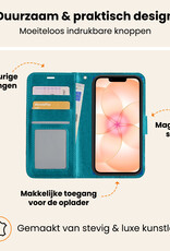 Nomfy Nomfy iPhone 17e Hoesje Bookcase Met Screenprotector - Turquoise