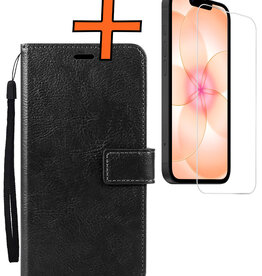 Nomfy Nomfy iPhone 17e Hoesje Bookcase Met Screenprotector - Zwart