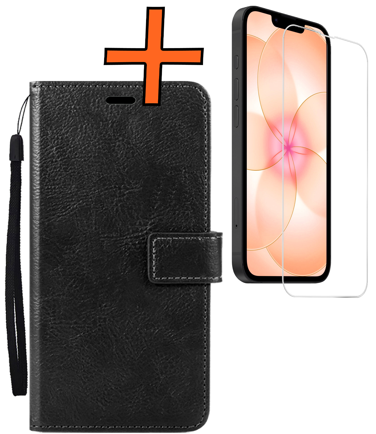 Nomfy Nomfy iPhone 17e Hoesje Bookcase Met Screenprotector - Zwart