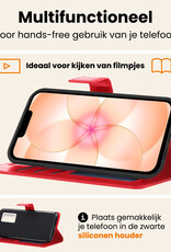 Nomfy Nomfy iPhone 17e Hoesje Bookcase Met 2x Screenprotector - Rood