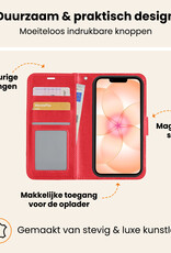 Nomfy Nomfy iPhone 17e Hoesje Bookcase Met 2x Screenprotector - Rood