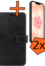 Nomfy Nomfy iPhone 17e Hoesje Bookcase Met 2x Screenprotector - Zwart