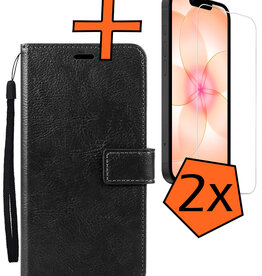 Nomfy Nomfy iPhone 17e Hoesje Bookcase Met 2x Screenprotector - Zwart