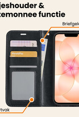 Nomfy Nomfy iPhone 17e Hoesje Bookcase Met 2x Screenprotector - Zwart