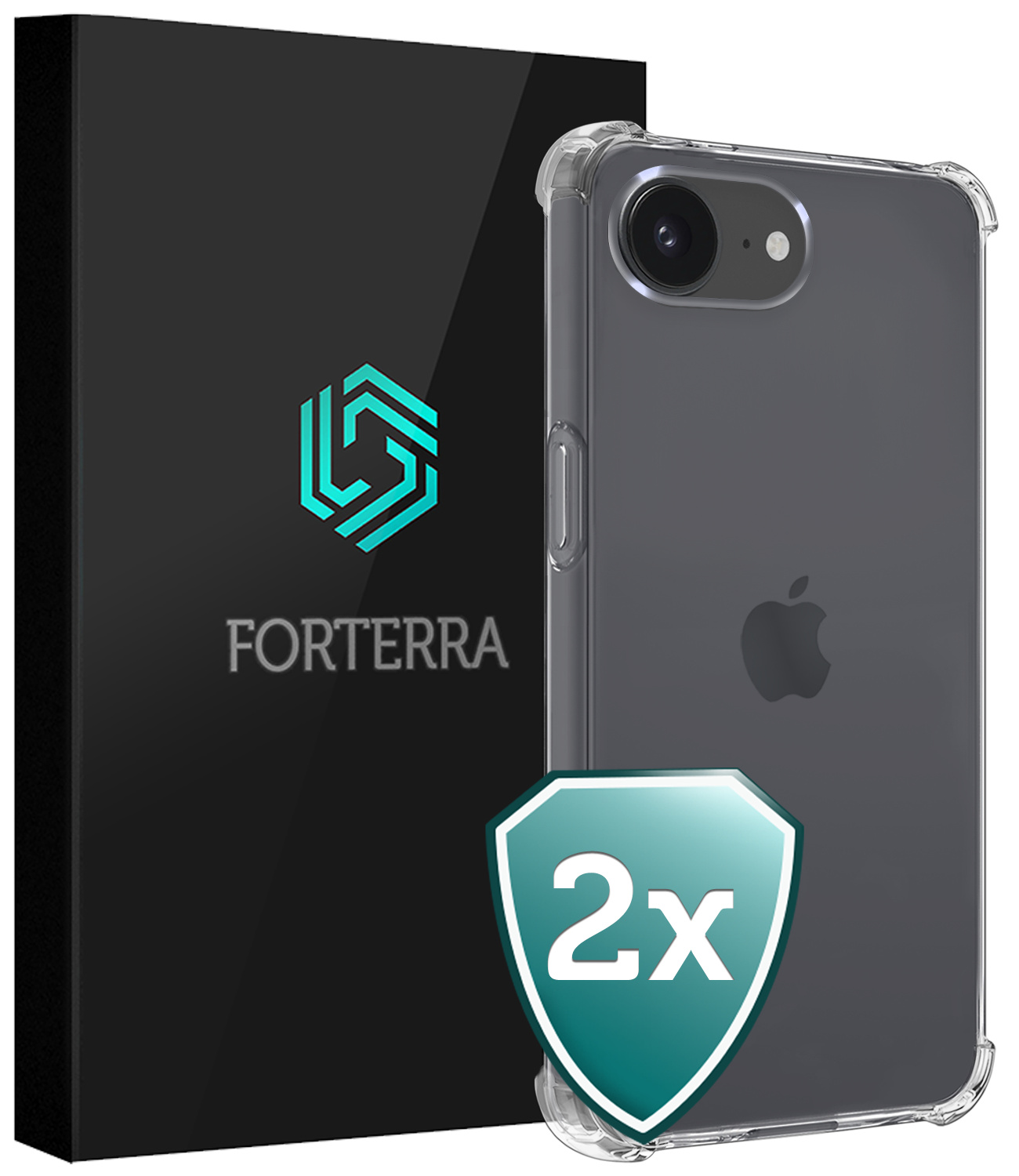Forterra Forterra iPhone 17e Hoesje Shockproof - Transparant - 2 PACK