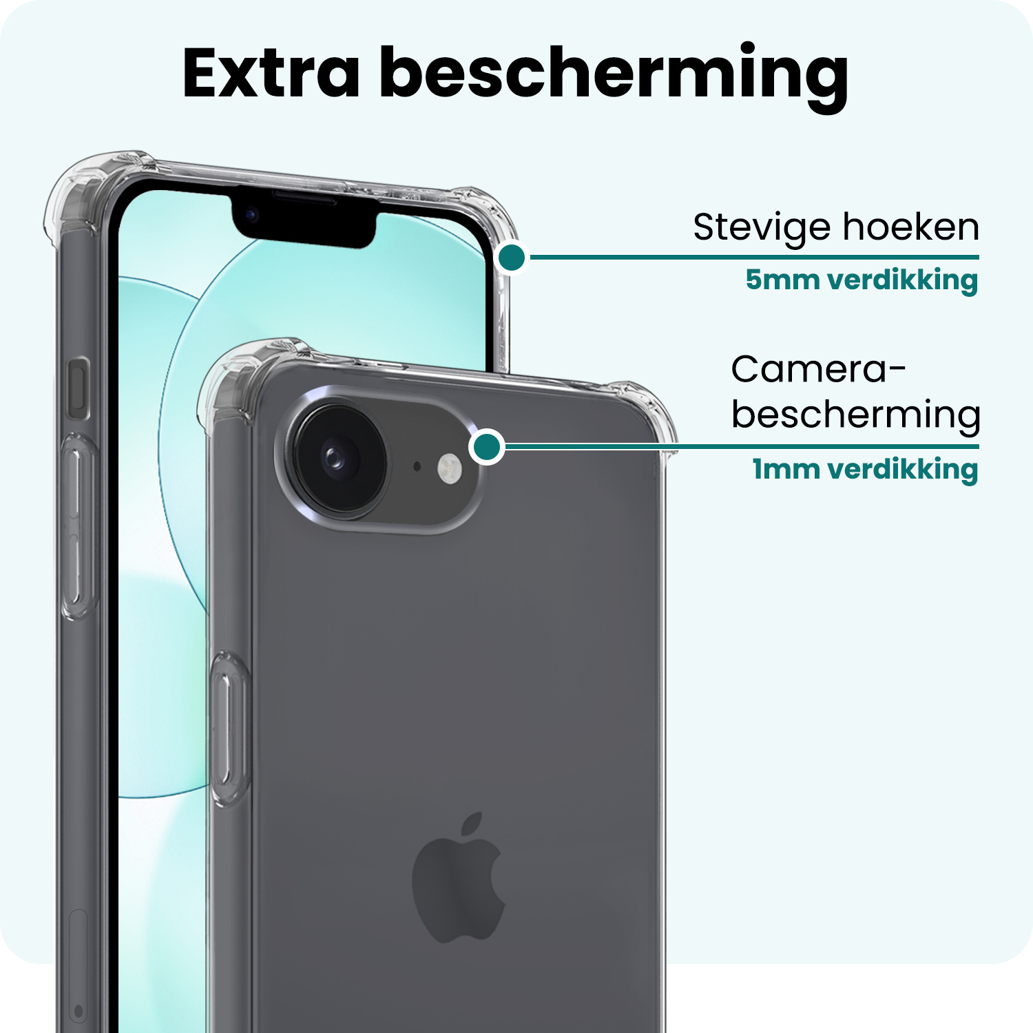 Forterra Forterra iPhone 17e Hoesje Shockproof - Transparant - 2 PACK