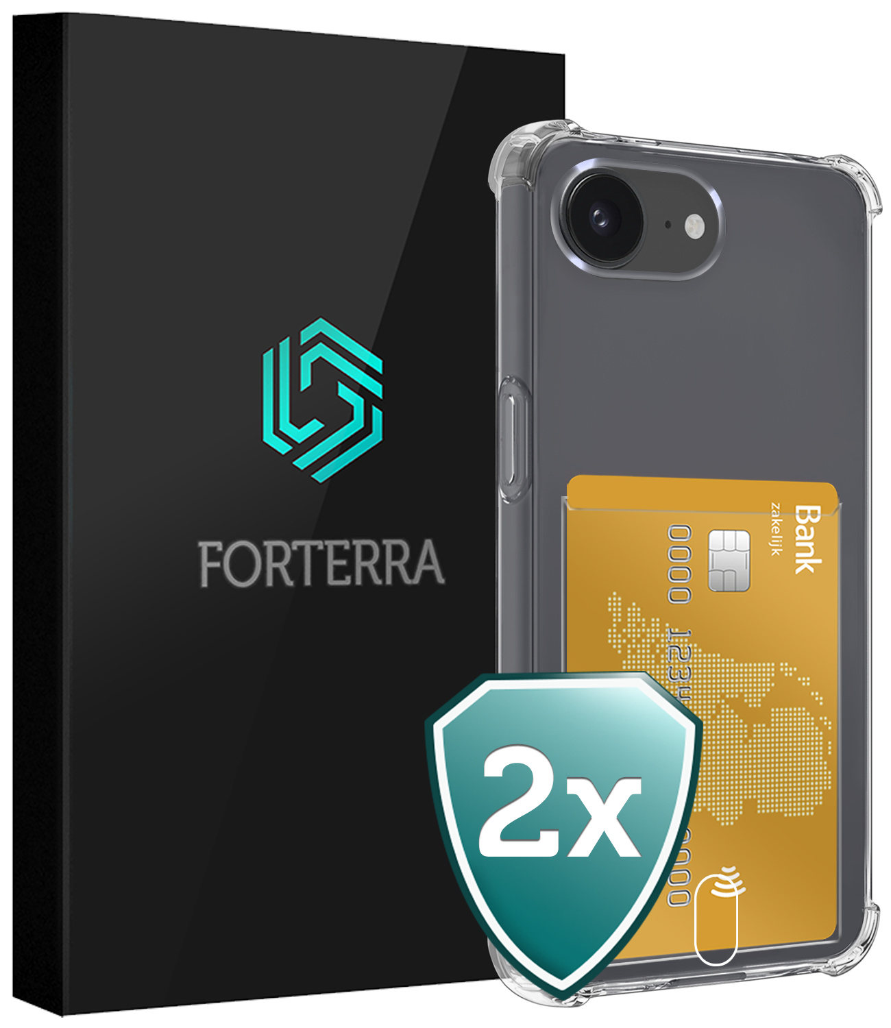 Forterra Forterra iPhone 17e Hoesje Pashouder - 2 PACK