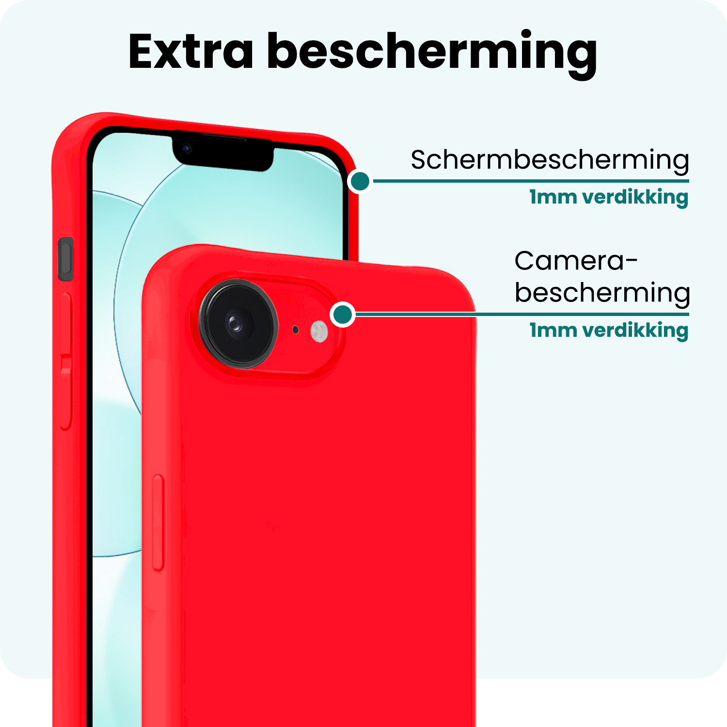 Forterra Forterra iPhone 17e Hoesje Siliconen - Rood