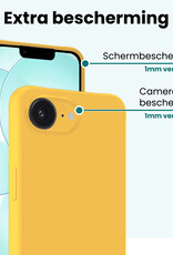 Forterra Forterra iPhone 17e Hoesje Siliconen Met Screenprotector Met Dichte Notch - Geel