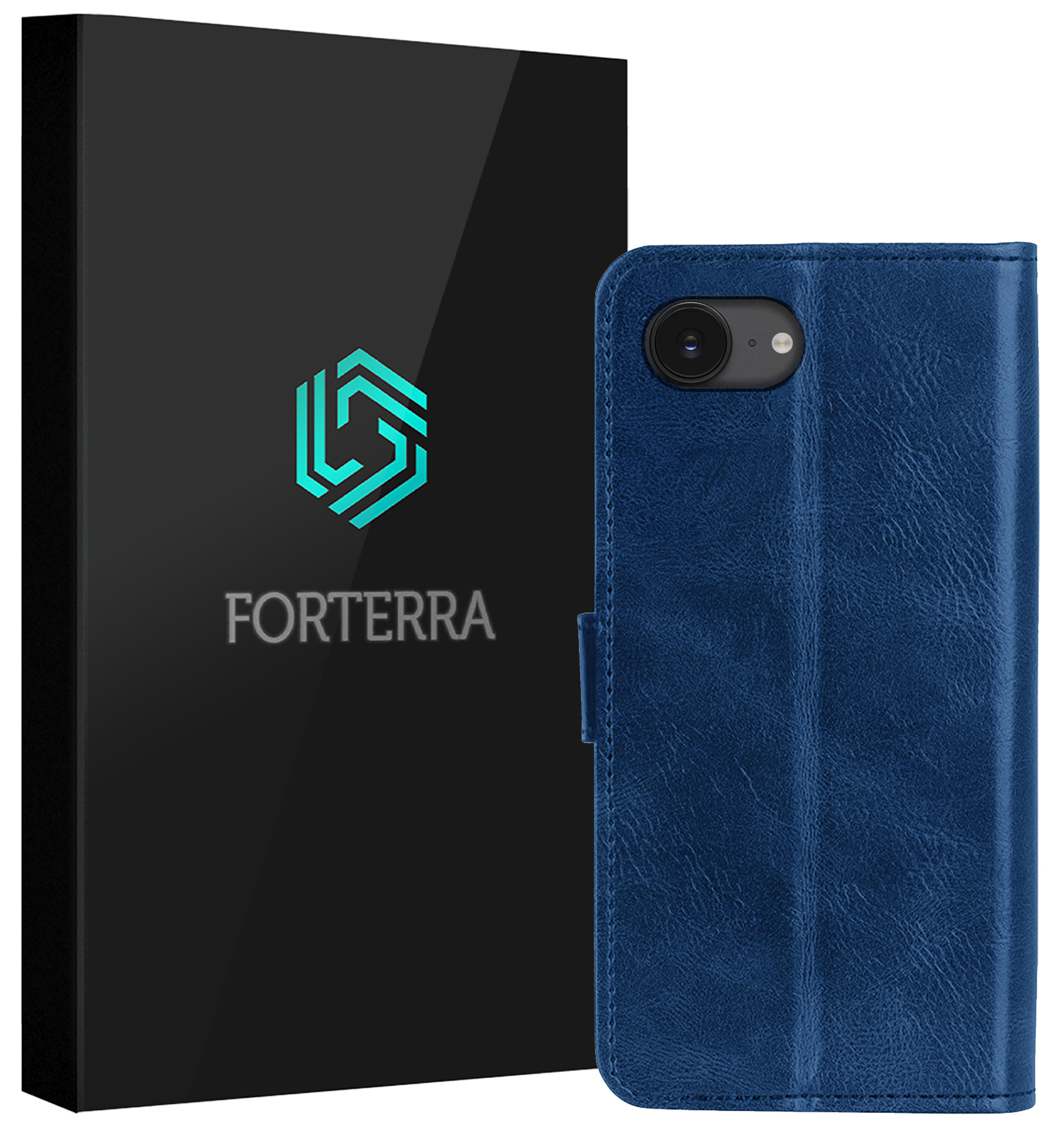 Forterra Forterra iPhone 17e Hoesje Bookcase - Donkerblauw