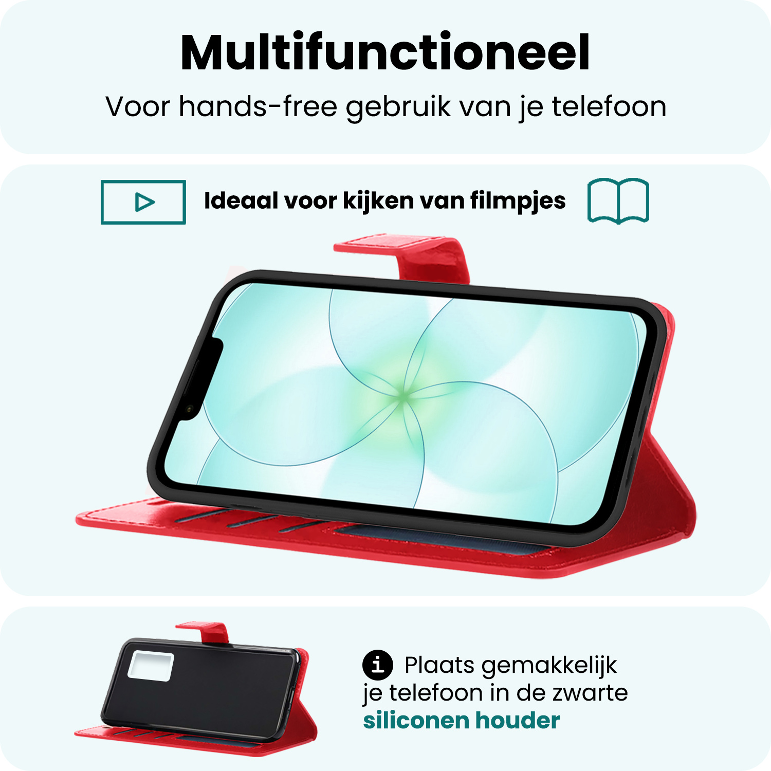 Forterra Forterra iPhone 17e Hoesje Bookcase - Rood