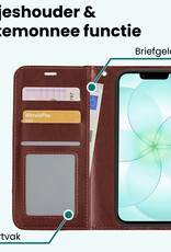 Forterra Forterra iPhone 17e Hoesje Bookcase Met Screenprotector - Bruin