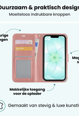 Forterra Forterra iPhone 17e Hoesje Bookcase Met Screenprotector - Rose Goud