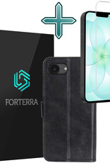 Forterra Forterra iPhone 17e Hoesje Bookcase Met Screenprotector - Zwart