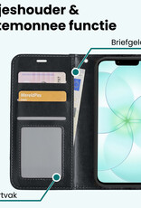 Forterra Forterra iPhone 17e Hoesje Bookcase Met Screenprotector - Zwart