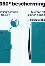 Forterra Forterra iPhone 17e Hoesje Bookcase Met 2x Screenprotector - Turquoise