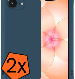 Nomfy Nomfy iPhone 17e Hoesje Siliconen - Donkerblauw - 2 PACK