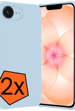 Nomfy Nomfy iPhone 17e Hoesje Siliconen - Lichtblauw - 2 PACK