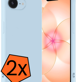 Nomfy Nomfy iPhone 17e Hoesje Siliconen - Lichtblauw - 2 PACK