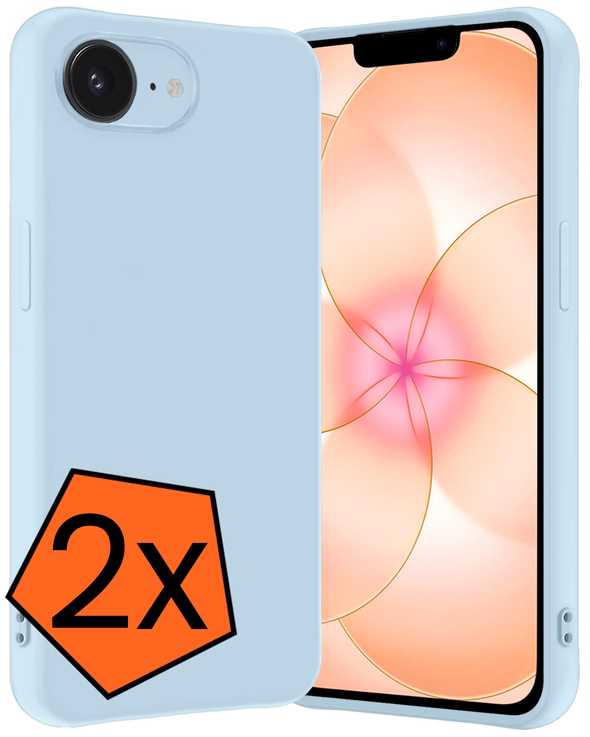 Nomfy Nomfy iPhone 17e Hoesje Siliconen - Lichtblauw - 2 PACK