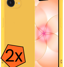 Nomfy Nomfy iPhone 17e Hoesje Siliconen - Geel - 2 PACK