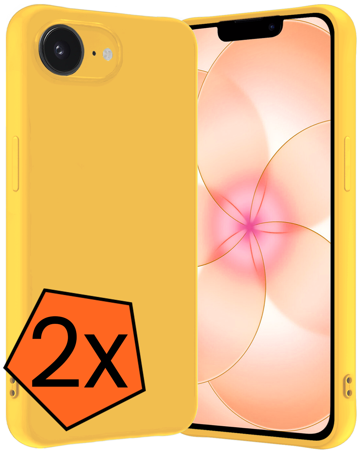 Nomfy Nomfy iPhone 17e Hoesje Siliconen - Geel - 2 PACK