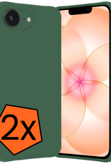 Nomfy Nomfy iPhone 17e Hoesje Siliconen - Donkergroen - 2 PACK