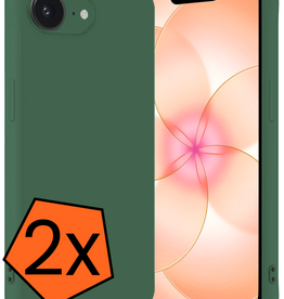 Nomfy Nomfy iPhone 17e Hoesje Siliconen - Donkergroen - 2 PACK