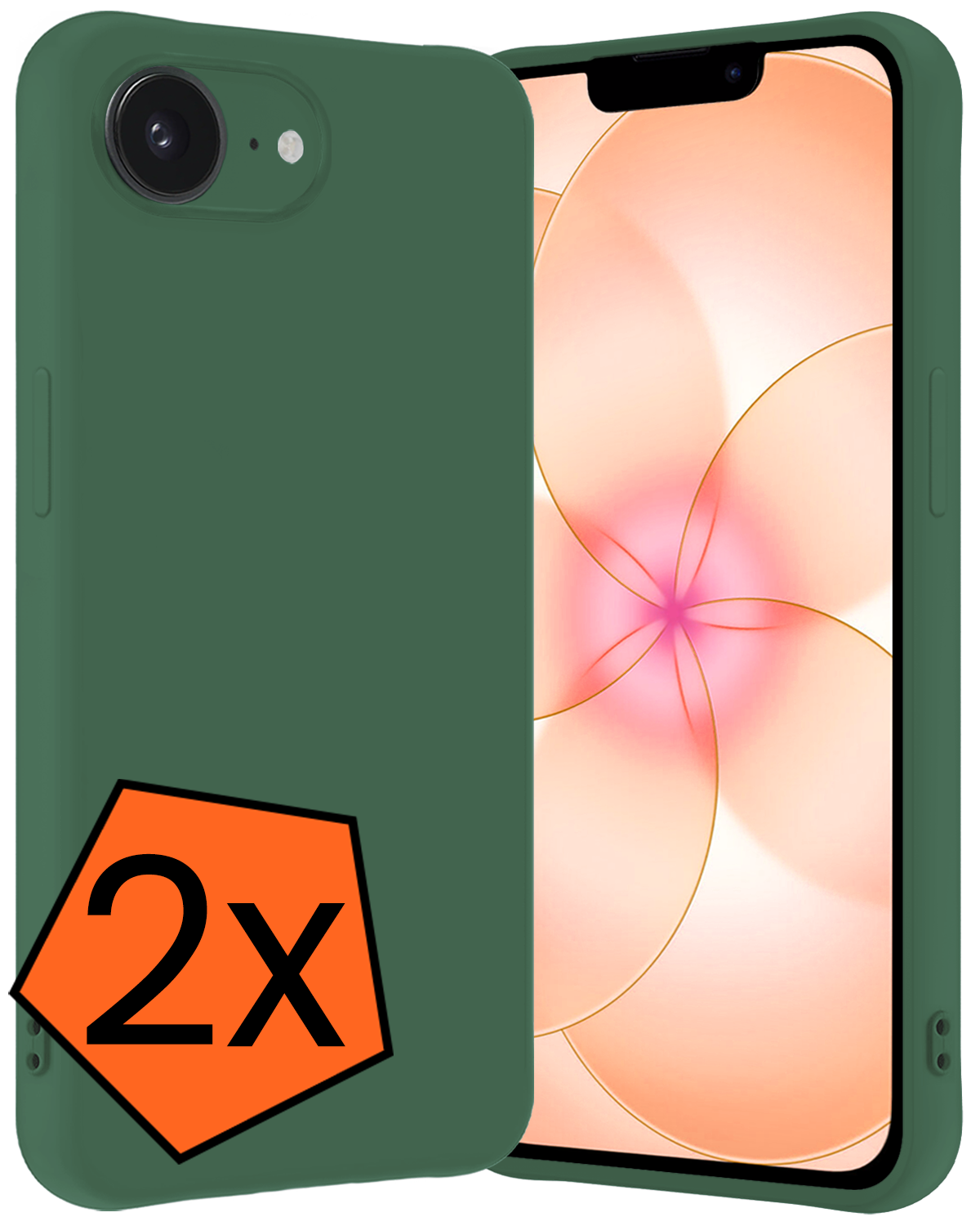 Nomfy Nomfy iPhone 17e Hoesje Siliconen - Donkergroen - 2 PACK