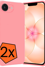 Nomfy Nomfy iPhone 17e Hoesje Siliconen - Lichtroze - 2 PACK