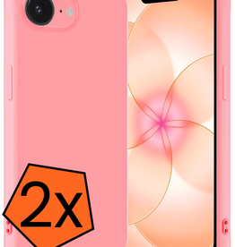 Nomfy Nomfy iPhone 17e Hoesje Siliconen - Lichtroze - 2 PACK