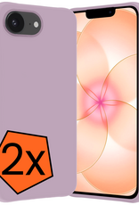 Nomfy Nomfy iPhone 17e Hoesje Siliconen - Lila - 2 PACK