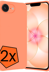 Nomfy Nomfy iPhone 17e Hoesje Siliconen - Perzik - 2 PACK