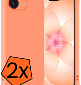 Nomfy Nomfy iPhone 17e Hoesje Siliconen - Perzik - 2 PACK