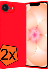 Nomfy Nomfy iPhone 17e Hoesje Siliconen - Rood - 2 PACK
