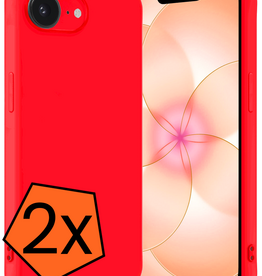 Nomfy Nomfy iPhone 17e Hoesje Siliconen - Rood - 2 PACK