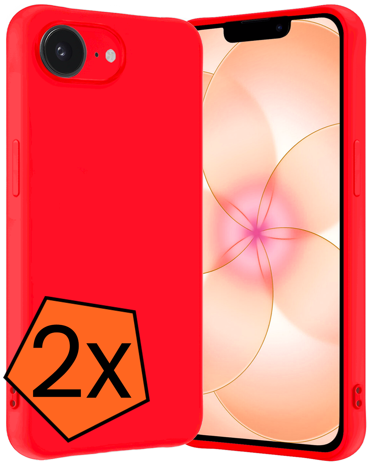 Nomfy Nomfy iPhone 17e Hoesje Siliconen - Rood - 2 PACK
