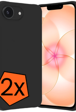 Nomfy Nomfy iPhone 17e Hoesje Siliconen - Zwart - 2 PACK