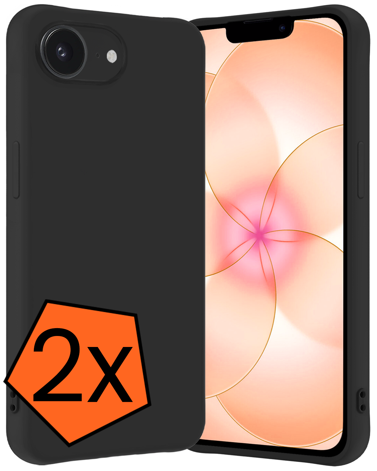 Nomfy Nomfy iPhone 17e Hoesje Siliconen - Zwart - 2 PACK