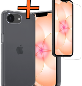 Nomfy Nomfy iPhone 17e Hoesje Siliconen Met Screenprotector Met Dichte Notch - Transparant