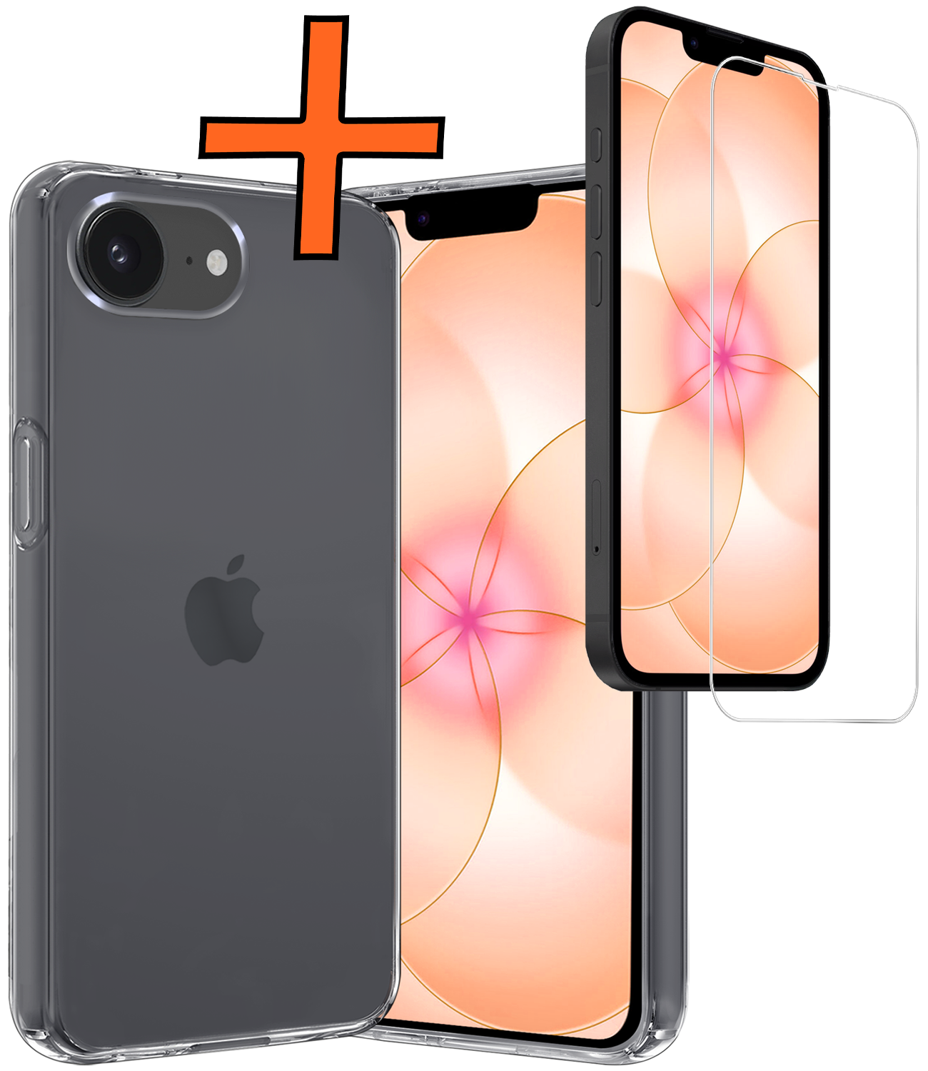 Nomfy Nomfy iPhone 17e Hoesje Siliconen Met Screenprotector Met Dichte Notch - Transparant