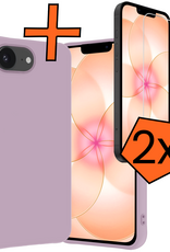Nomfy Nomfy iPhone 17e Hoesje Siliconen Met 2x Screenprotector Met Dichte Notch - Lila