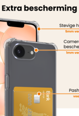 Nomfy Nomfy iPhone 17e Hoesje Pashouder Met 2x Screenprotector